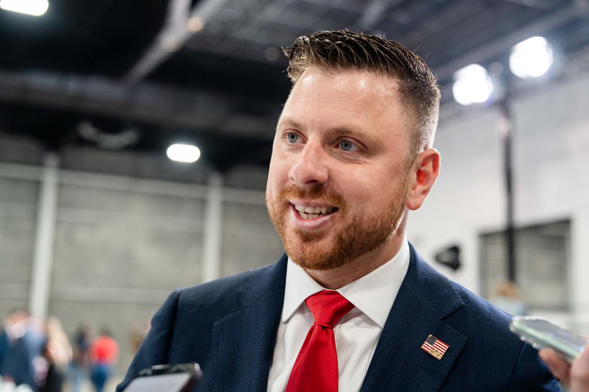 Former state assemblyman Mike LiPetri speaks to reporters in Bethpage, N.Y., on June 17, 2026. (Samira Bouaou/The Epoch Times)