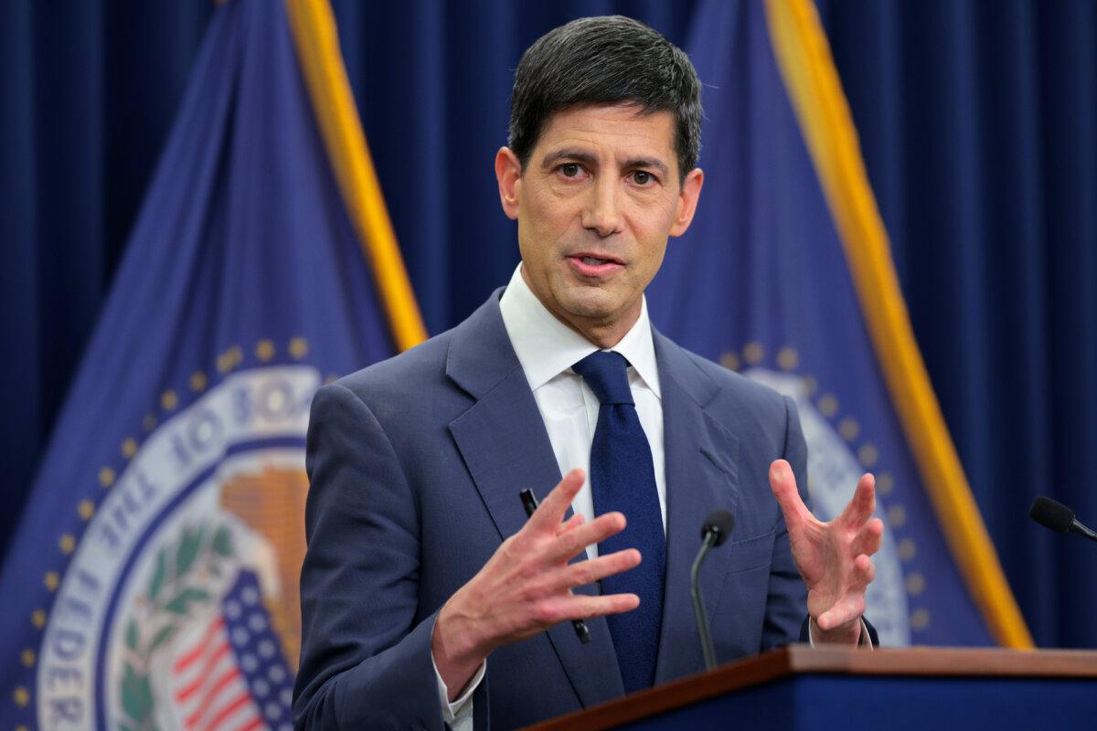 Federal Reserve Chair Kevin Warsh speaks to reporters during his first news conference since taking the helm at the central bank in Washington on June 17, 2026. (Chip Somodevilla/Getty Images)
