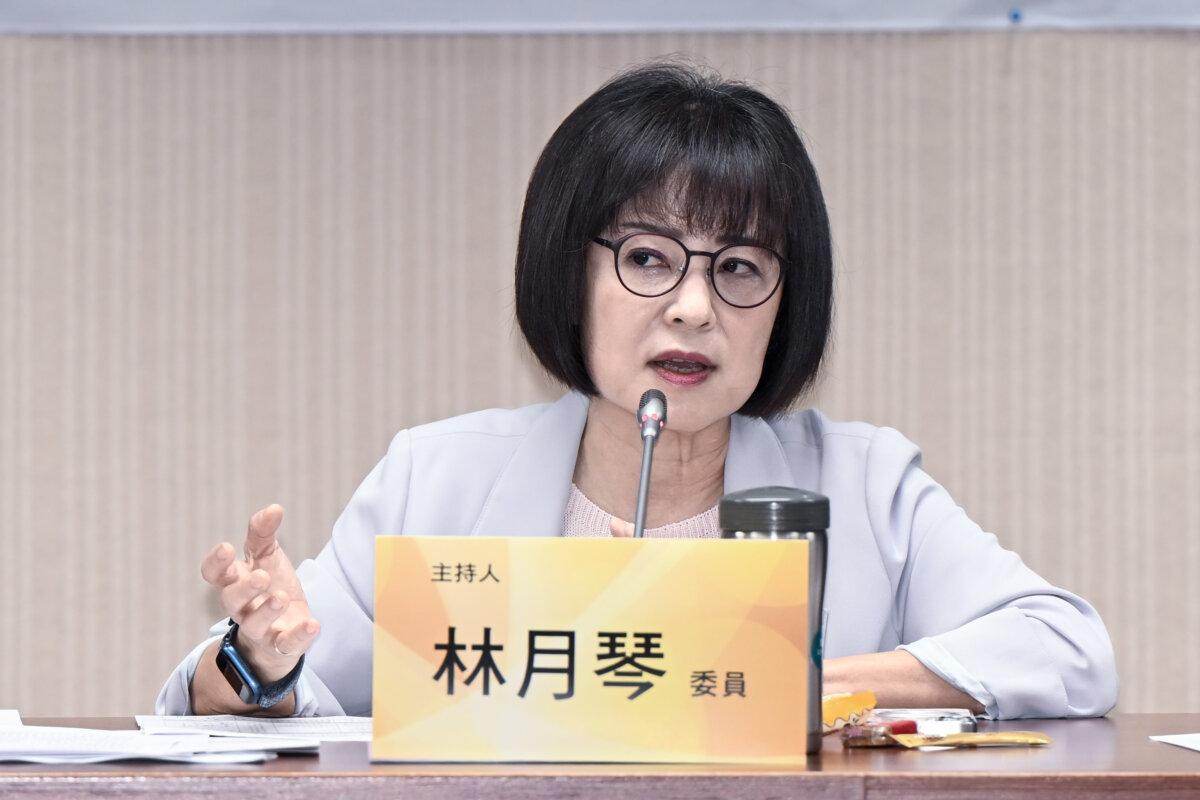 Lin Yueh-chin, a legislator, takes part in a legislative hearing on combating and preventing forced organ harvesting, in Taipei, Taiwan, on June 17, 2026. (Sung Pi-lung/The Epoch Times)