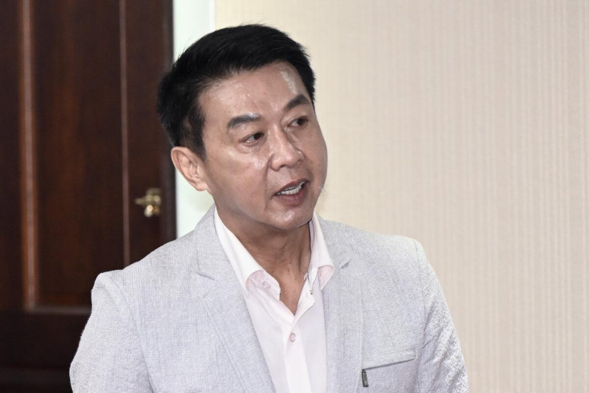 Hsu Chih-chieh, a legislator, takes part in a legislative hearing on combating and preventing forced organ harvesting, in Taipei, Taiwan, on June 17, 2026. (Sung Pi-lung/The Epoch Times)
