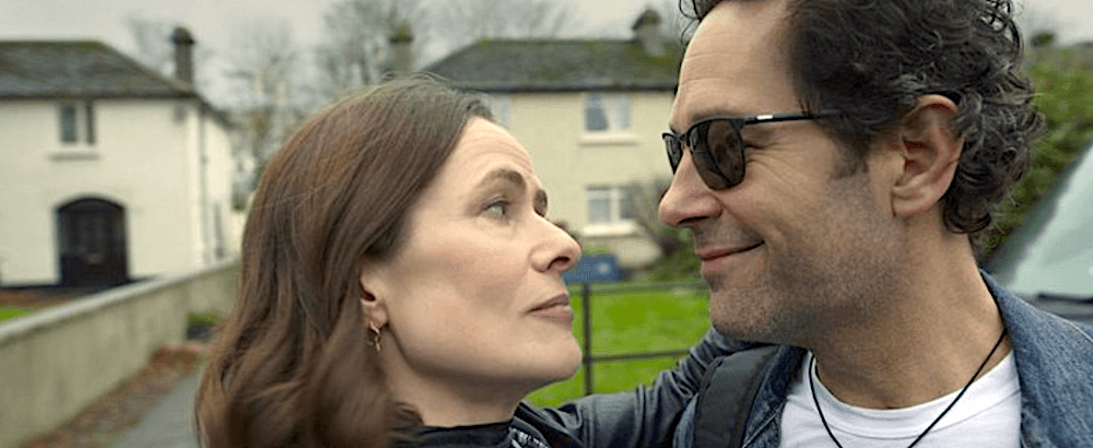 Rick Power (Paul Rudd) and his Irish wife Rachel (Marcella Plunkett), in "Power Ballad." (David Cleary/Lionsgate)