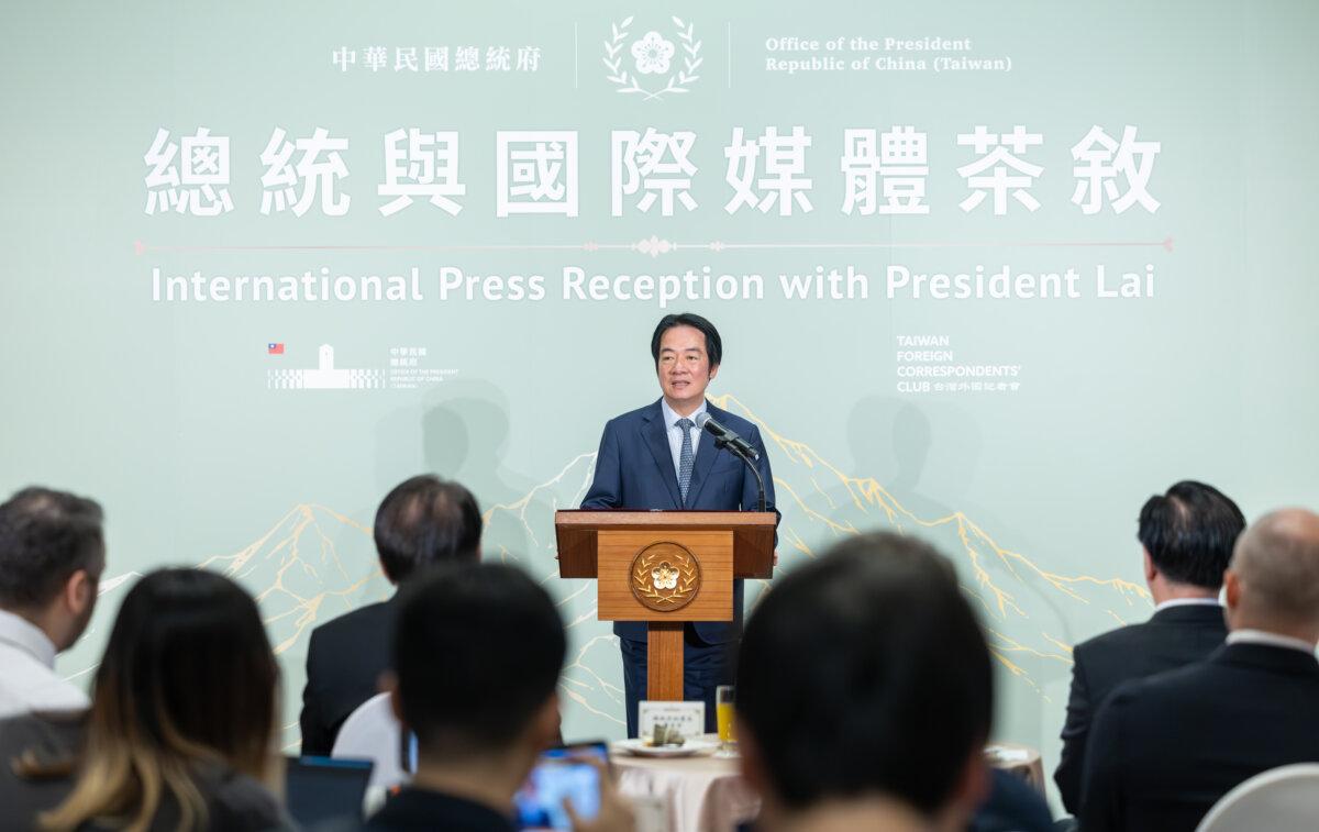 Taiwanese President Lai Ching-te attends a meeting with international media at the Taipei Guest House on June 18, 2026. (Wang Yu Ching/Office of the ROC President)