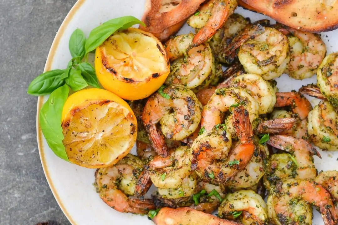 Grilled Pesto Shrimp