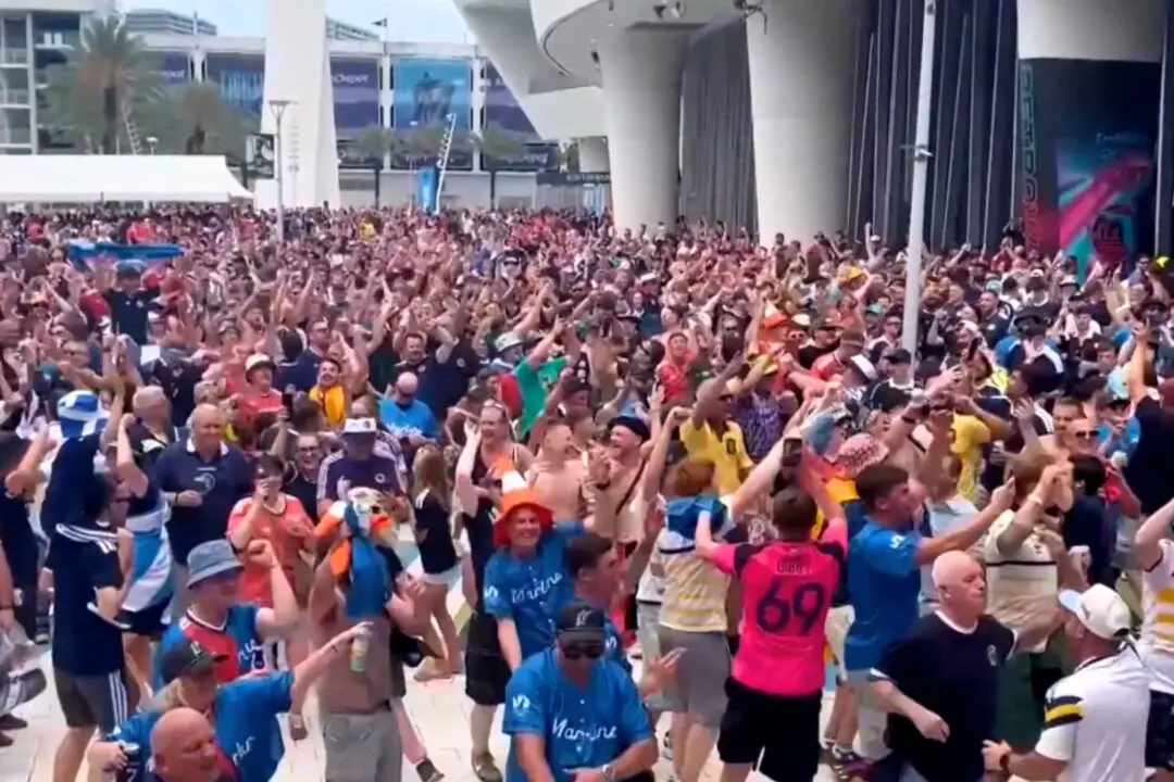 Scottish Fans Sing and Dance Outside Miami Marlins Stadium