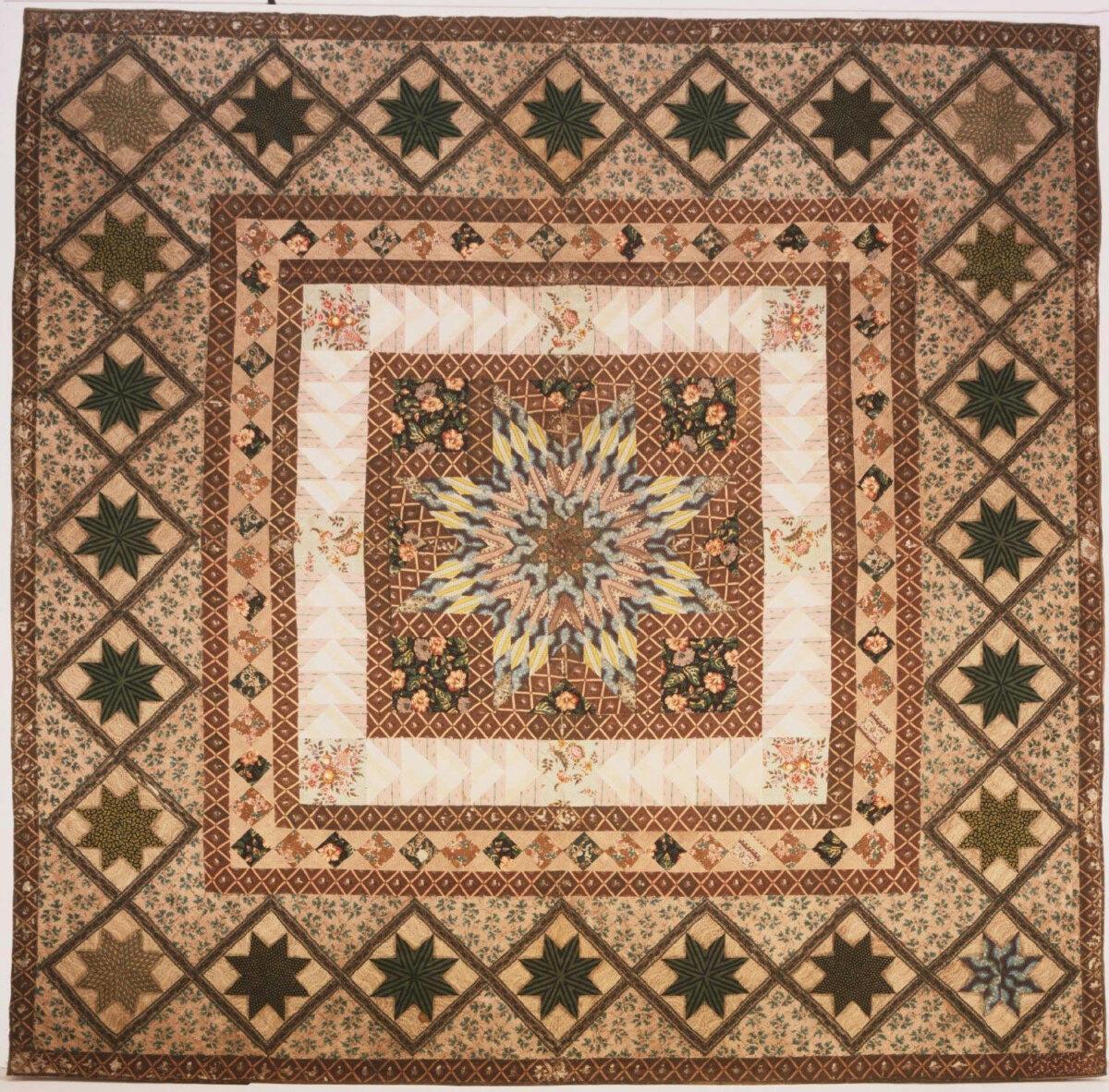 Quilt by Sophonisba Angusciola Peale Sellers, circa 1850. (Public Domain)
