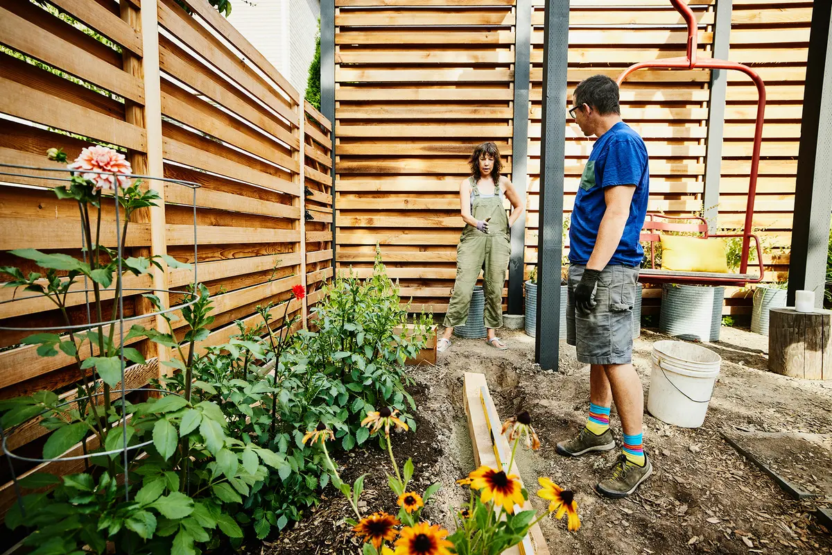 A flower garden adds color, scent, and beauty. (Thomas Barwick/Getty Images)
