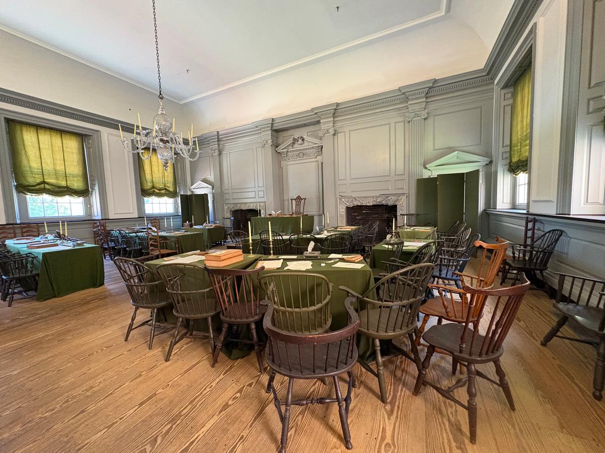 The Independence Hall Assembly Room in Philadelphia is a storehouse of history. (Deena Bouknight)