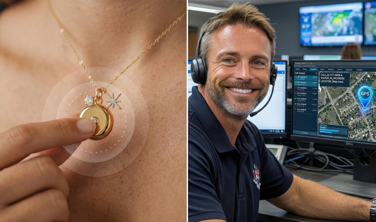 InvisaWear, partnered with ADT, is a discreet piece of jewelry with a hidden “panic button” inside – all you need to do is click it twice to get help instantly.