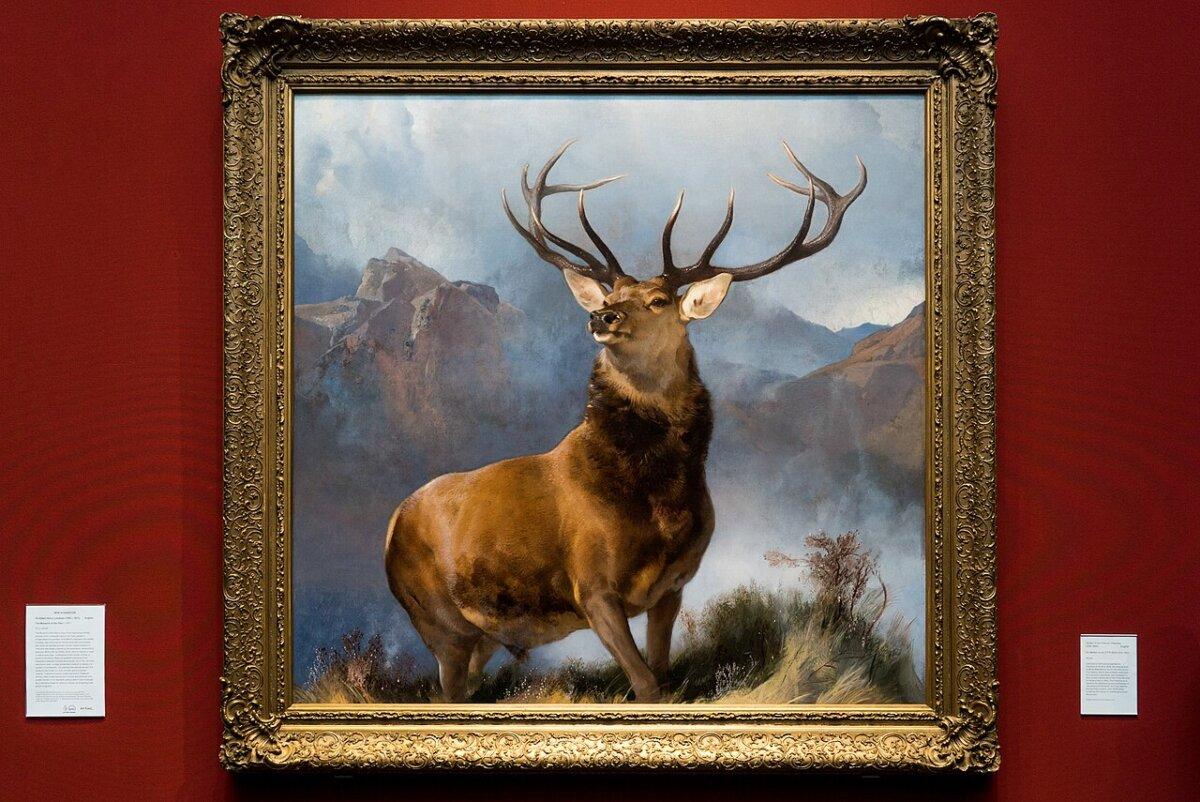“The Monarch of the Glen,” 1851, by Sir Edwin Henry Landseer. Oil on canvas; 64 1/2 inches by 66 1/2 inches. Scottish National Gallery, Edinburgh. (Einstein2/CC BY-SA 2.0)
