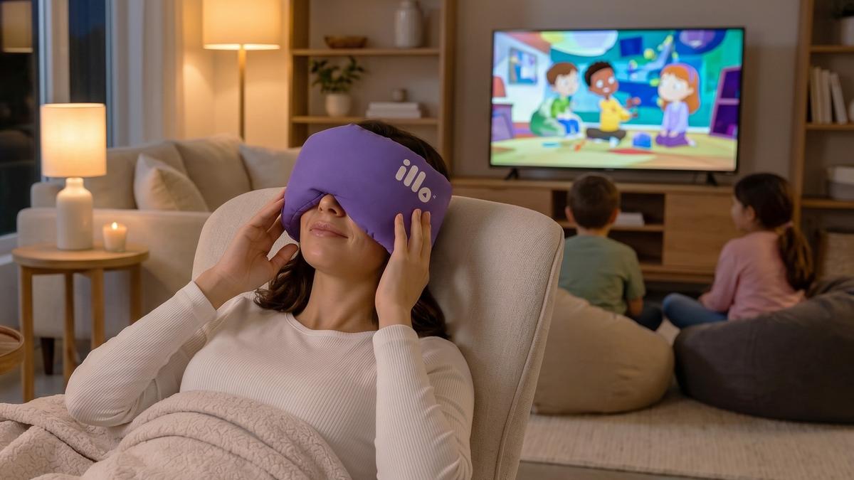 illo is a 3-in1 powerful sleep tool that functions as a premium sleep mask, a plush travel pillow and a moldable Cushion.