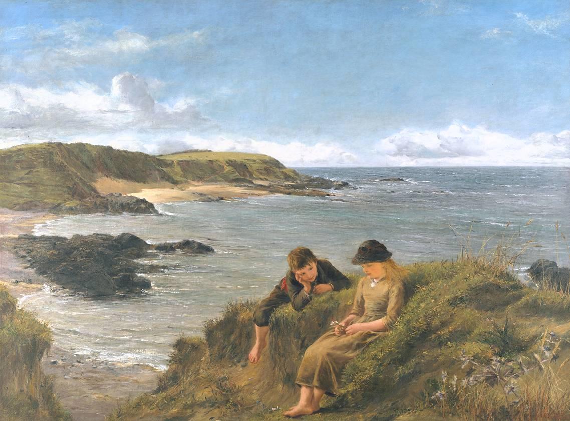 A detail of "Young Dreams," 1887, by James Clarke Hook. Oil on canvas; 41 3/4 inches by 56 inches. Tate Britain, London. (Public Domain)