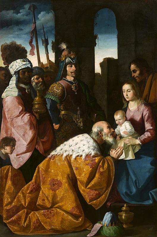 “Adoration of the Magi,” 1638–1639, by Francisco de Zurbarán. Oil on canvas; 8 foot 7 3/4 inches by 5 foot 8 7/8 inches. Musée de Grenoble, France. (Copyright Ville de Grenoble/Musée de Grenoble–J.L. Lacroix)