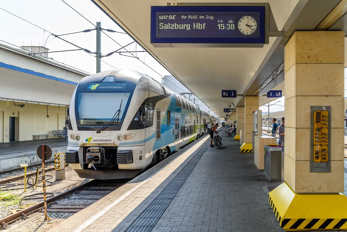 Wien Mitte is one of Vienna's busiest transportation hubs, connecting local trains, regional rail services, and U-Banh, buses, and trams. (Radu Bercan/Shutterstock)