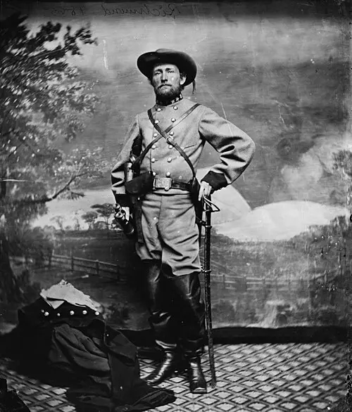 Col. John S. Mosby, between 1860 and 1865. Mosby was a daring rebel guerrilla leader during the Civil War. Library of Congress. (Public Domain)