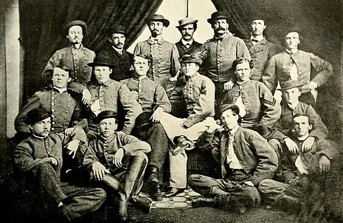 John S. Mosby (C) and his "Mosby's Rangers." (Public Domain)