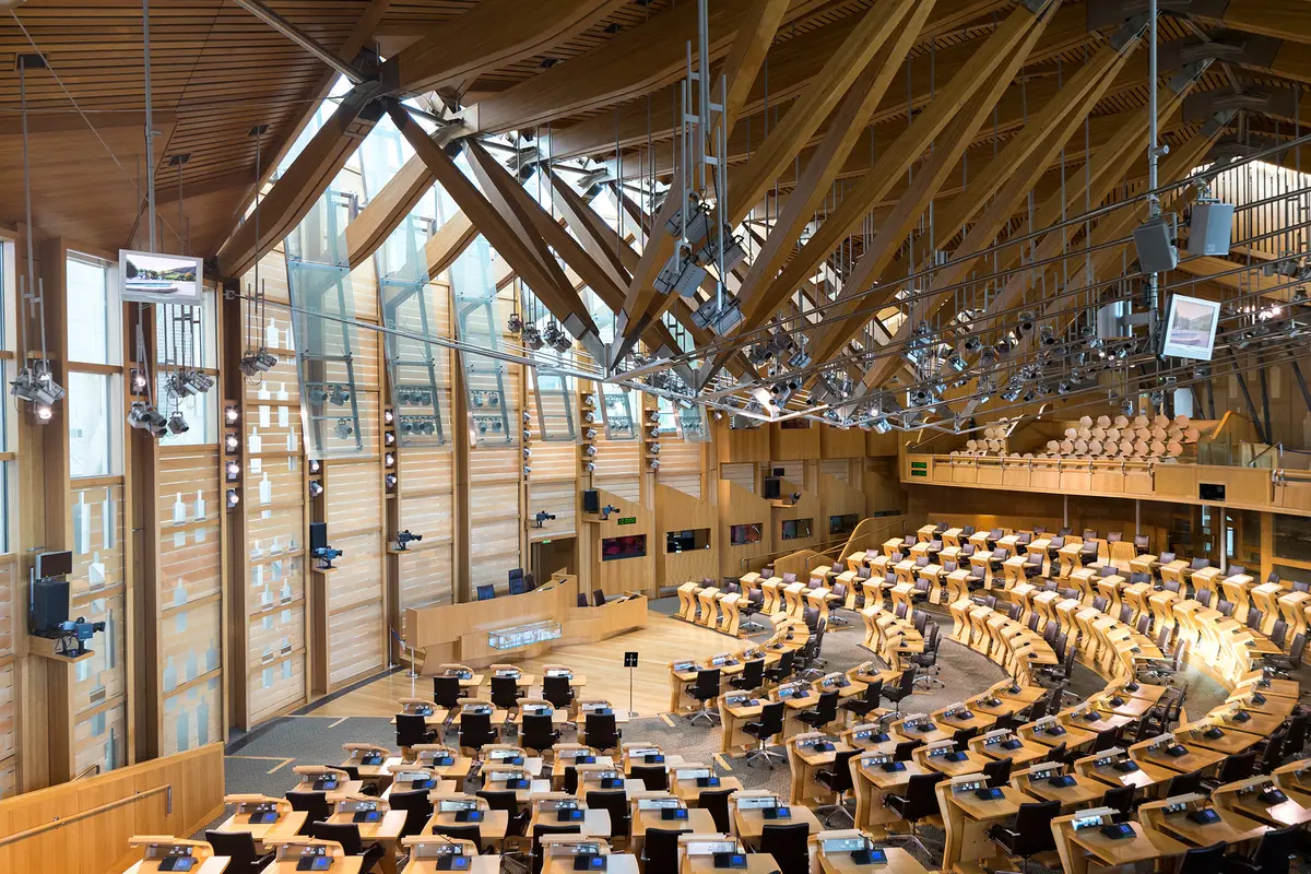 In contrast to the thousands of historical buildings across Edinburgh, Scottish Parliament is housed in a modern, avant garde space. (Daniel Tomlinson/Getty Images)