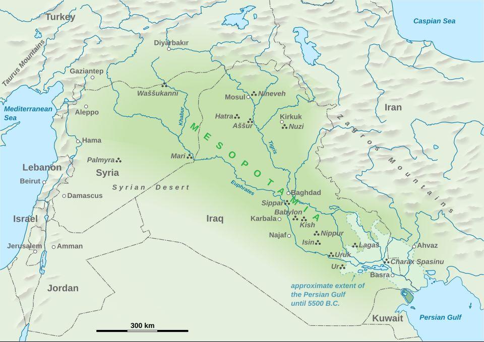 Map of Mesopotamia, with Nineveh and Babylon identified near the rivers. (<a href="https://commons.wikimedia.org/wiki/User:Goran_tek-en">Goran tek-en</a>/<a href="https://creativecommons.org/licenses/by-sa/4.0/">CC BY-SA 4.0</a>)