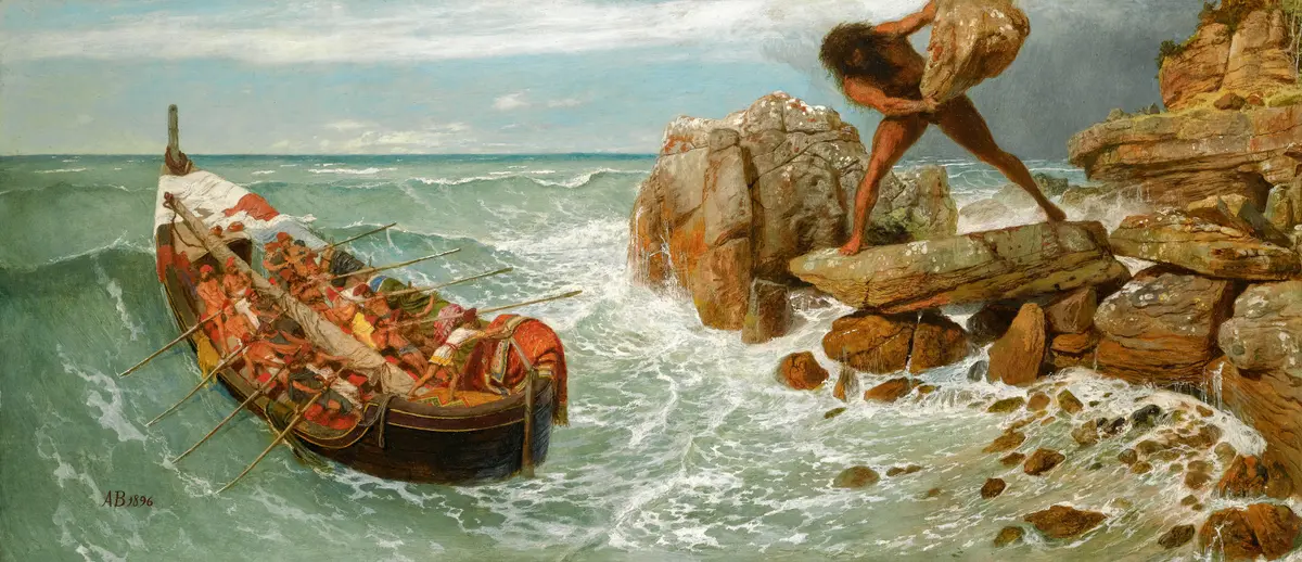 “Odysseus and Polyphemus,” oil and tempera on panel, circa 1896. Museum of Fine Arts, Boston, Massachusetts. (Public Domain)