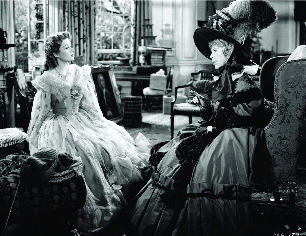Elizabeth Bennet (Greer Garson) has a tense talk with Lady Catherine de Bourgh (Edna May Oliver), in “Pride and Prejudice.” (MGM)