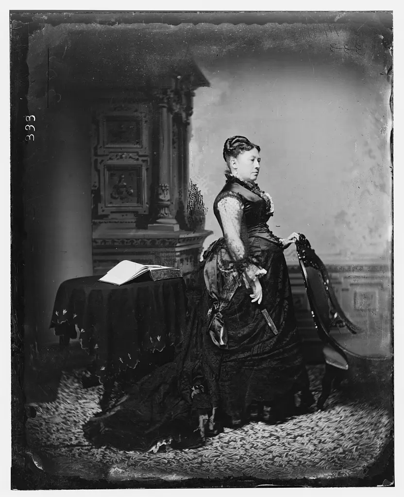 Julia Grant as First Lady of the United States, in 1876. Library of Congress. (Public Domain)