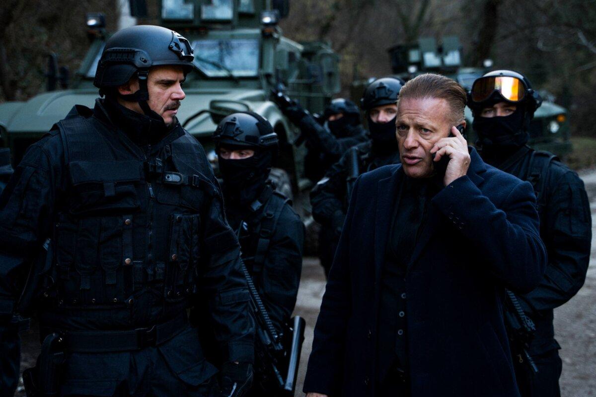 (L–R) SWAT Leader Pierre (Neb Chupin) and Interpol Regional Chief Henry (Costas Mandylor), in "Citizen Vigilante." (Quiver Distribution)