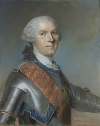 A portrait of Adrien-Louis de Bonnières, Count of Souastre, Duke of Guînes, 1765, by <span id="creator" class="fn"><bdi><span title="French portraitist (1715-1767)">Louis Vigée</span></bdi></span>. (Public Domain)