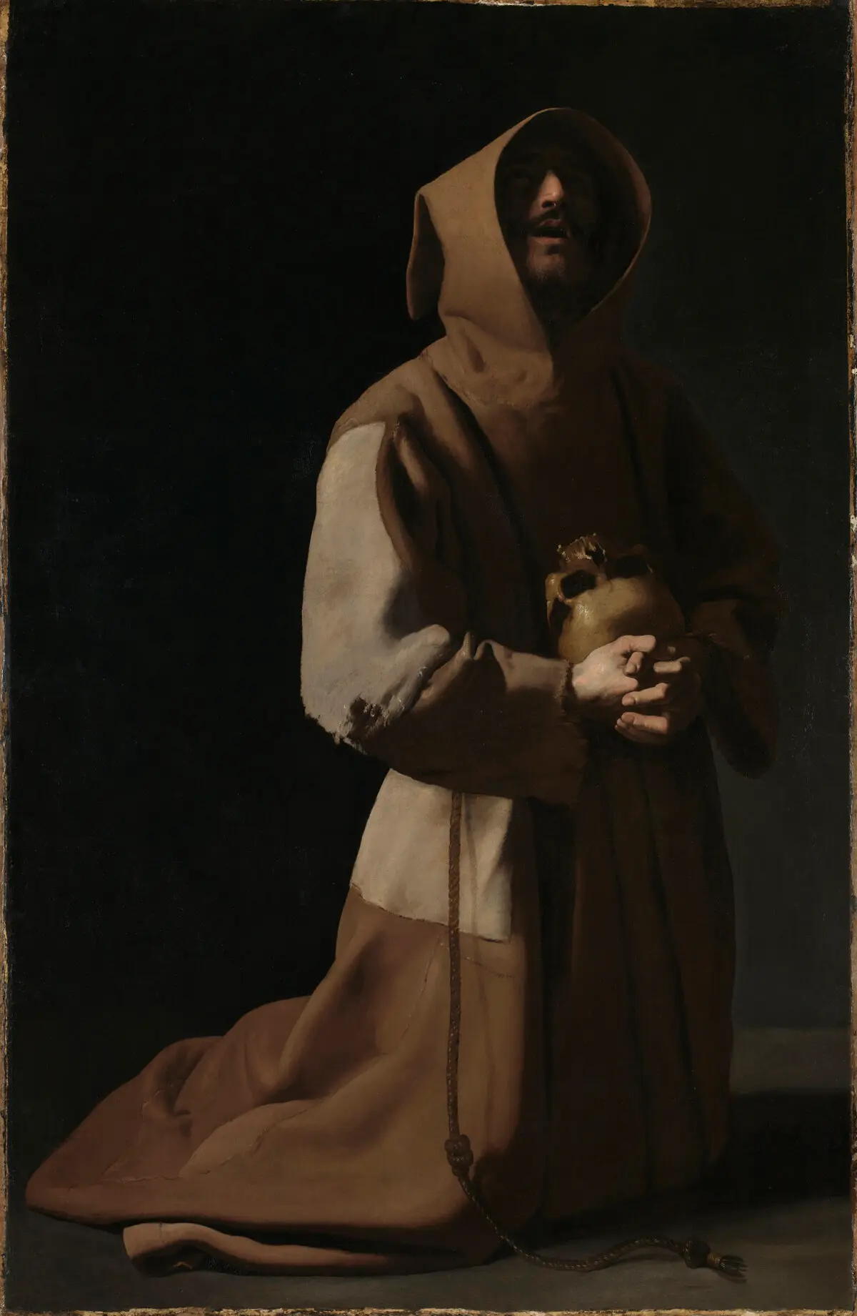 “Saint Francis in Meditation,” 1635-1639, by Francisco de Zurbarán. Oil on canvas; 4 foot 12 7/8 inches by 3 foot 3 inches. National Gallery, London. (Copyright The National Gallery, London)