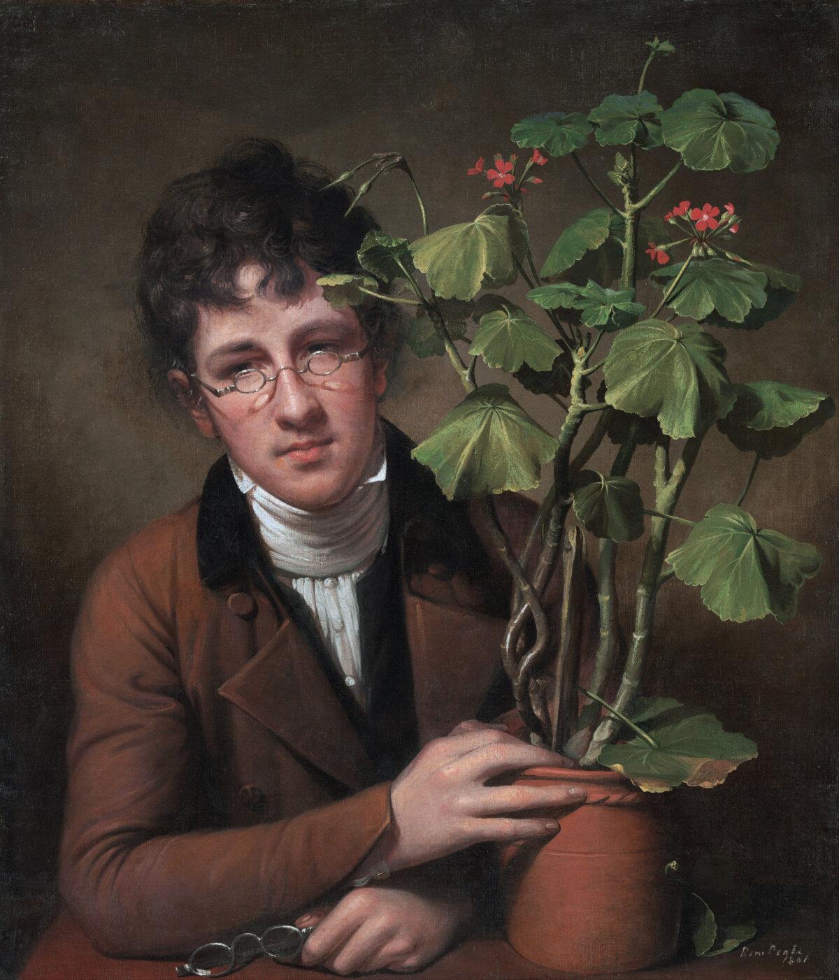 “Rubens Peale With a Geranium,” 1801, by Rembrandt Peale. (Public Domain)