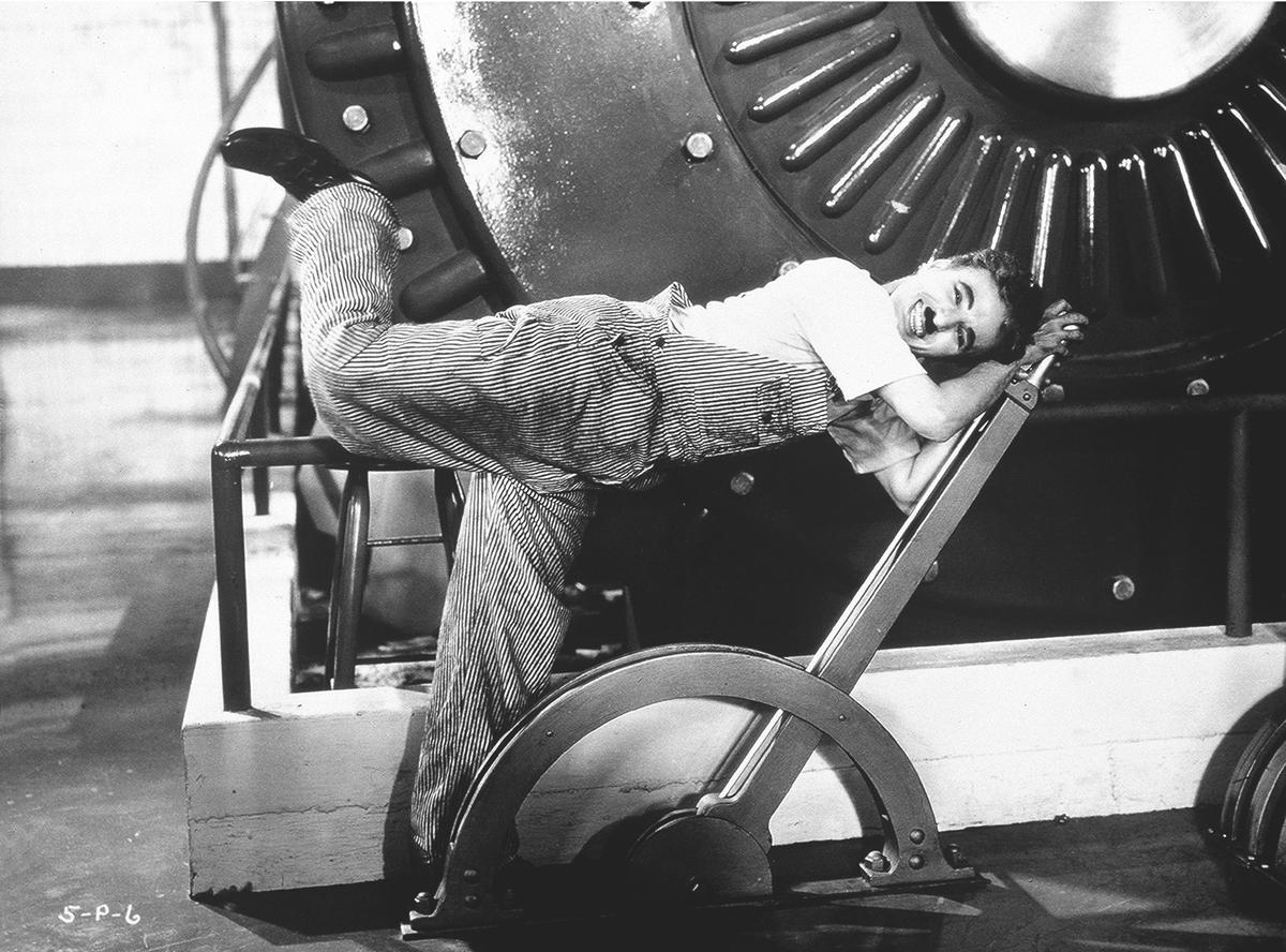 The Little Tramp (Charlie Chaplin), in “Modern Times." (Warner Bros.)