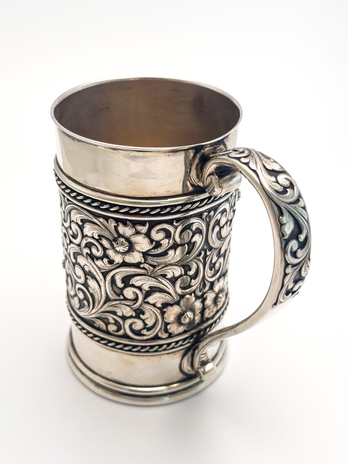 Cowboy stein, 2016, by Beau Compton. Sterling silver; 6 inches by 3 inches by 3 inches. (Madison Metro/Courtesy of Craft in America)