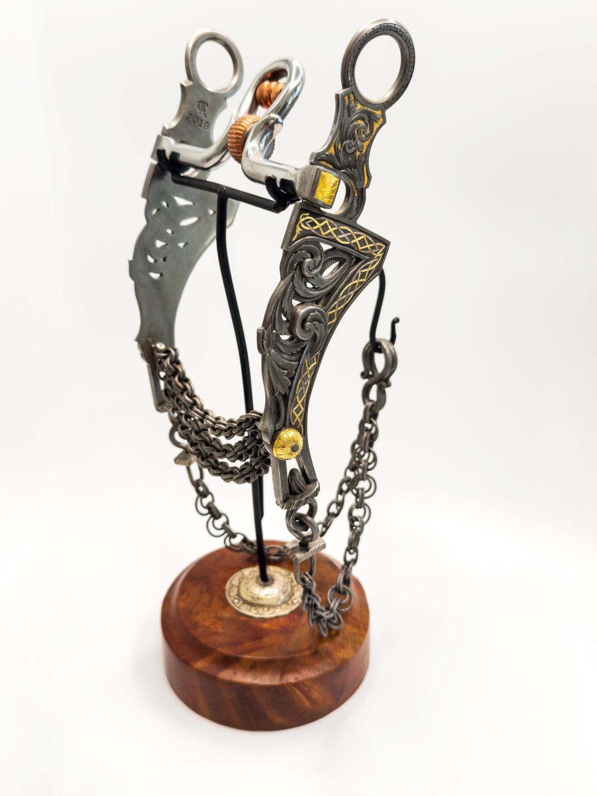 “7 Bit #311,” 2019, by Ernie Marsh. Steel, silver, and gold; 10 inches by 6 inches by 6 inches. (Madison Metro/Courtesy of Craft in America)