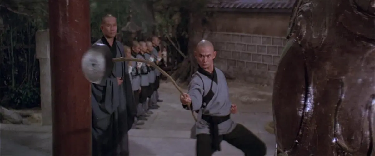 Liu Yu-de (Gordon Liu) masters a skill, in “The 36th Chamber of Shaolin.” (Shaw Brothers Studio)