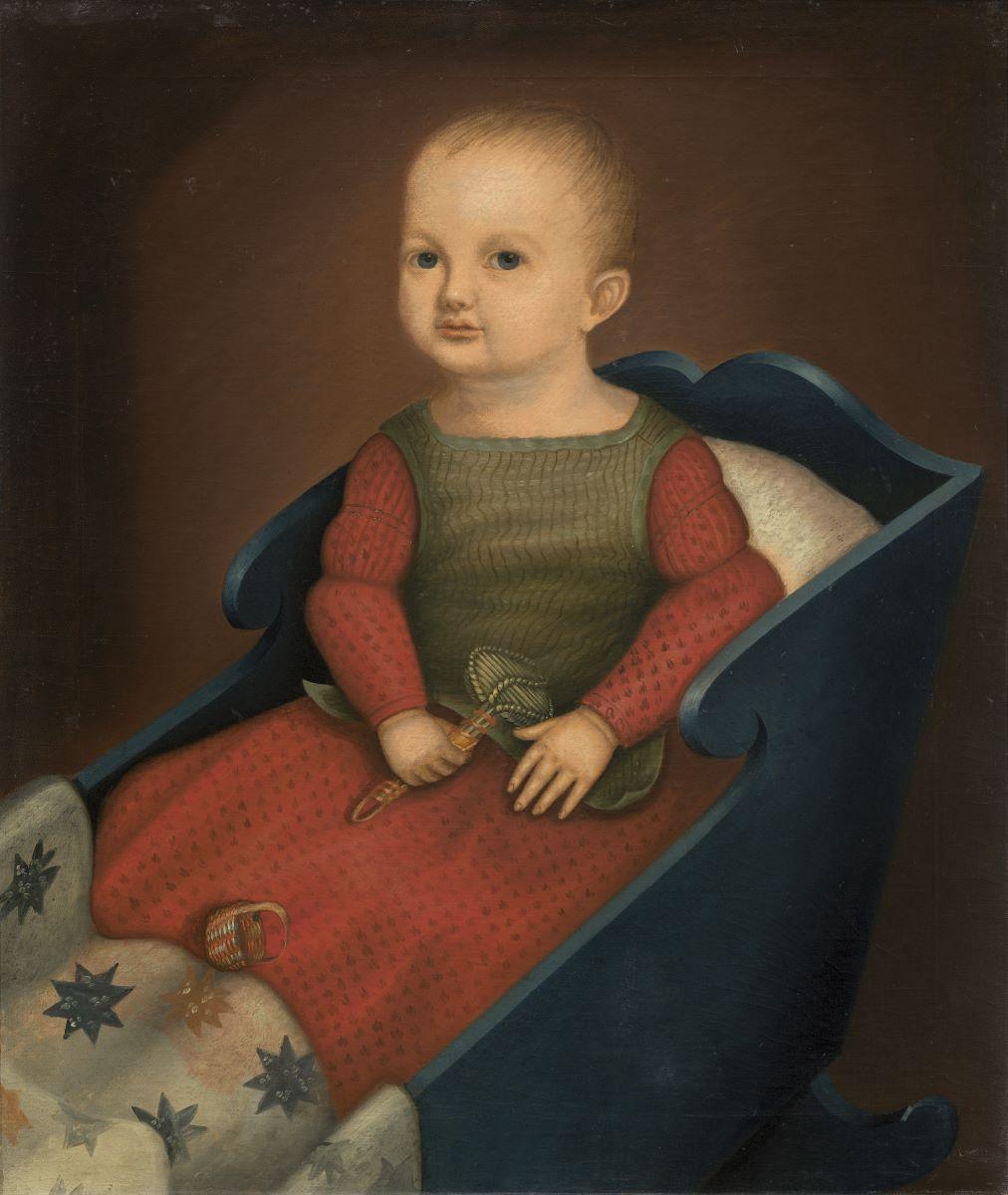 "Baby in Blue Cradle," circa 1840, by unknown American 19th-century painter. (National Gallery of Art/<a href="https://creativecommons.org/publicdomain/zero/1.0/deed.en">CC0</a>)