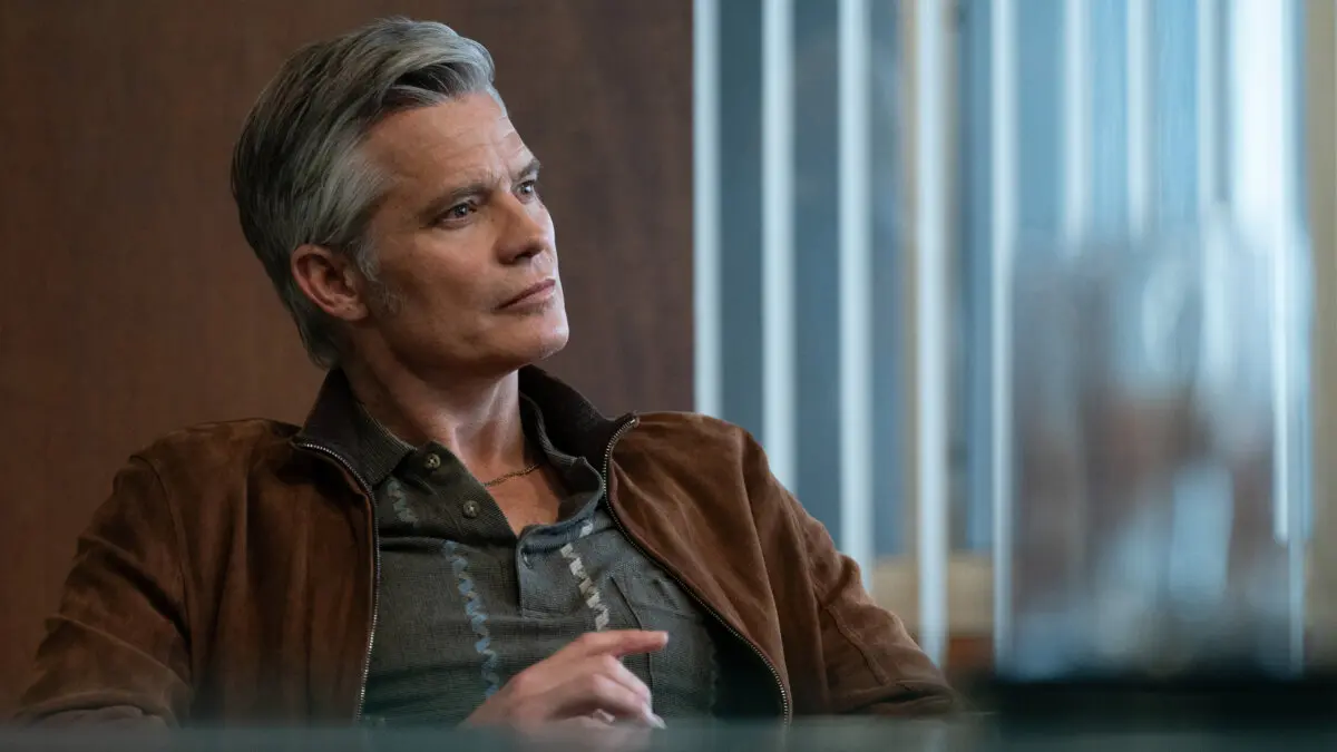 Lucky’s dad, John (Timothy Olyphant), in “Lucky.” (Apple TV)