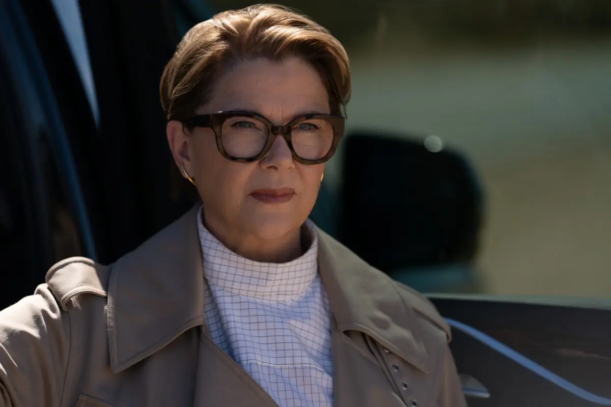 Lucky’s mobster mother-in-law, Priscilla (Annette Bening), in “Lucky.” (Apple TV)