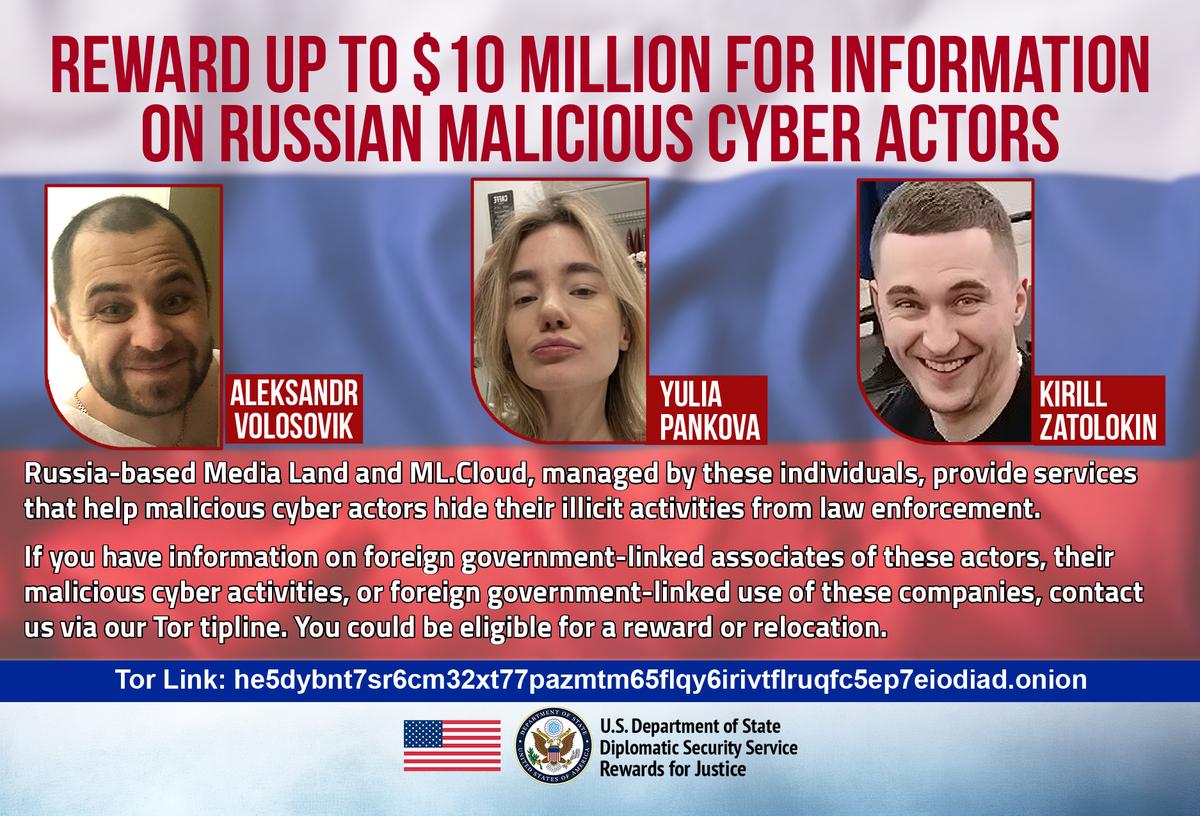 US Offers $10 Million Reward for Information on Russians Indicted on Cyber Crimes Against 21 States