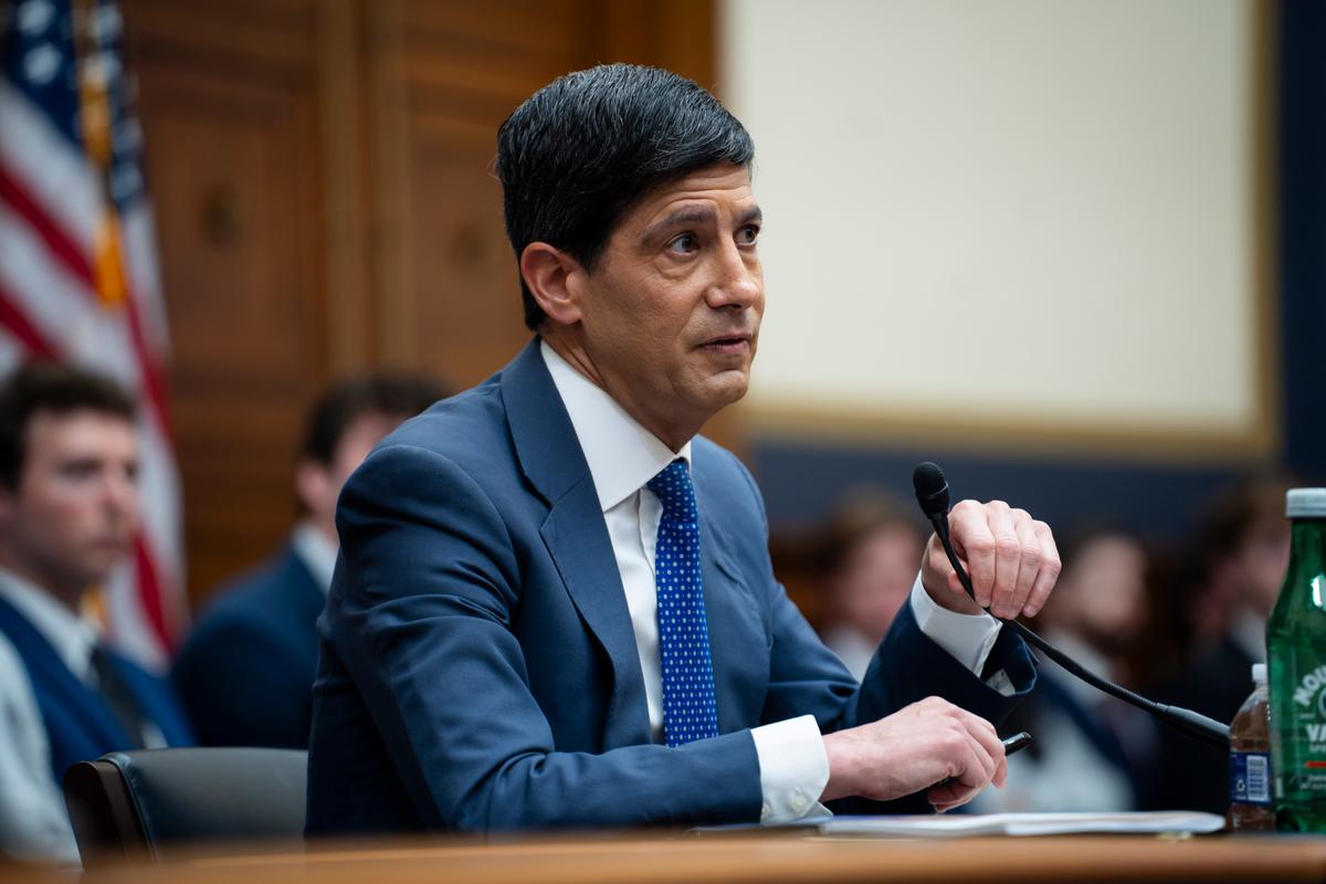 Federal Reserve Chairman Kevin Warsh testifies before the House Committee on Financial Services on Capitol Hill in Washington on July 14, 2026. (Madalina Kilroy/The Epoch Times)