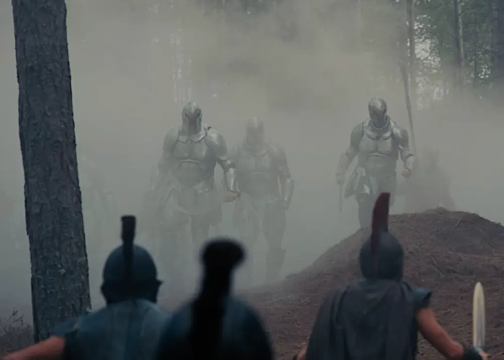 The giant Laestrygonians kill most of Odysseus's men, in "The Odyssey." (Universal Pictures)