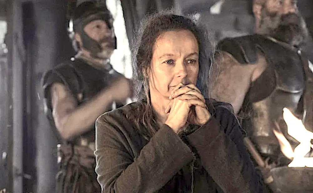 The easily-offended witch Circe (Samantha Morton) turns Odysseus's men into pigs, in "The Odyssey." (Universal Pictures)