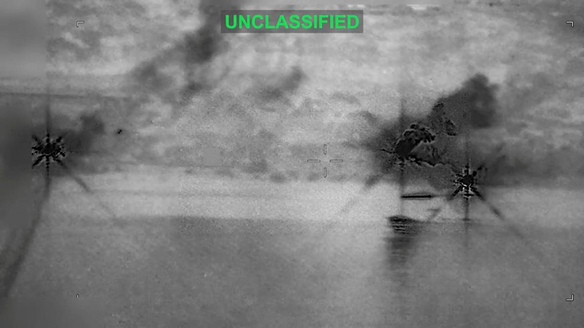 Smoke rises at an unknown location following a new wave of strikes against Iran, in this still from video footage released on July 7, 2026. (U.S. Central Command/Handout via Reuters)