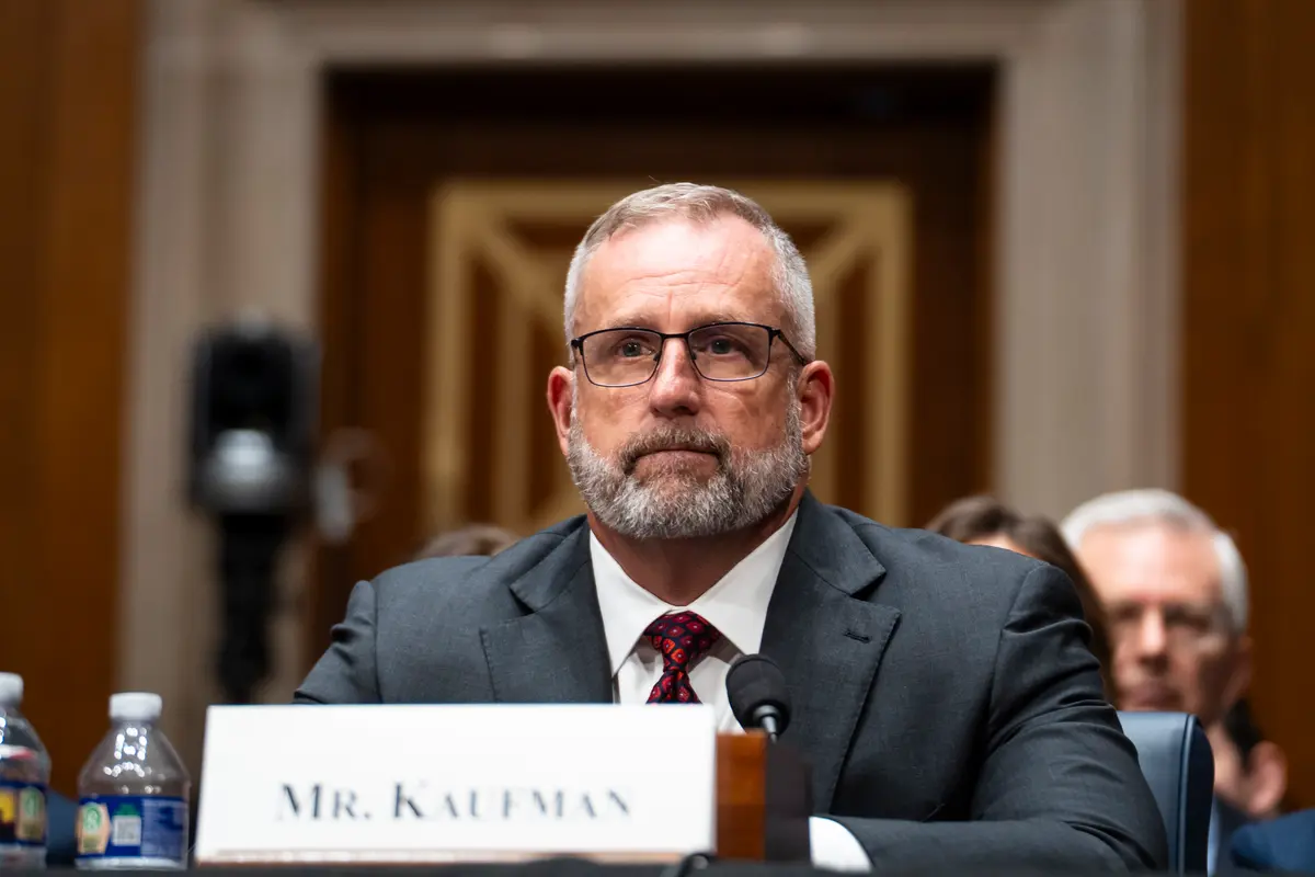 Sean Kaufman, nominee for assistant secretary of the Department of Health and Human Services' Preparedness and Response, testifies before the Senate Committee on Health, Education, Labor, and Pensions, on Capitol Hill in Washington, on July 15, 2026. (Madalina Kilroy/The Epoch Times)