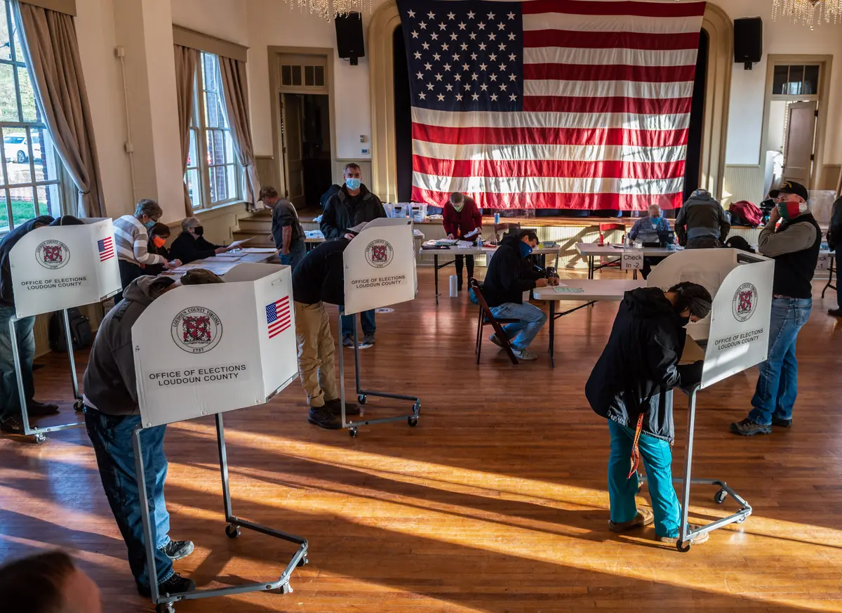 Voters cast their ballots on election day in Hillsboro, Va., on Nov. 3, 2020. (Andrew Caballero-Reynolds/AFP via Getty Images)