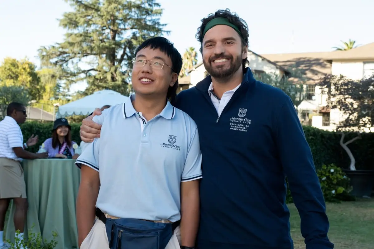 PJ (Aaron Chen) and Dusty (Jake Johnson), in "The Dink." (Apple Original Films)
