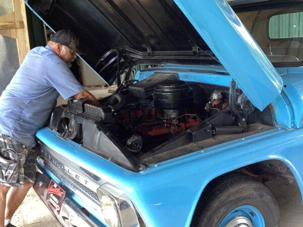 At 73, old-school mechanic Steve Murphy works at his garage in Brewton, Ala. Murphy applied the same practical, troubleshooting mindset from his automotive work to creating and patenting his own hunting device. (Steve Murphy)