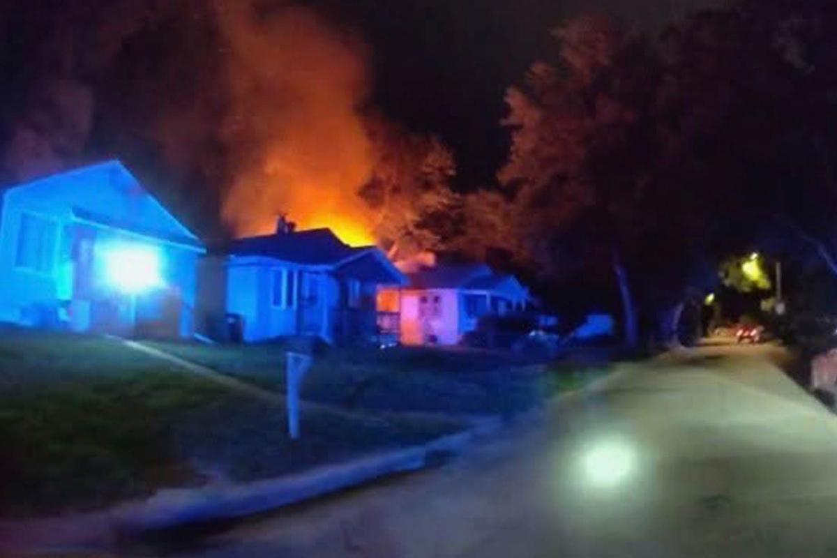 The officers saw an explosion half a block east of where they were inspecting an abandoned car. (Omaha Police Department)