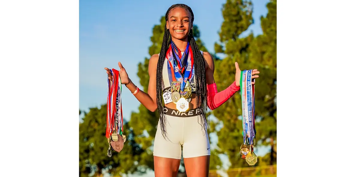 14-Year-Old Girl in California Becomes Top-Ranked Middle School Sprinter in US