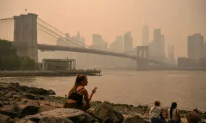 View of New York in the Smoke From Wildfires in Canada