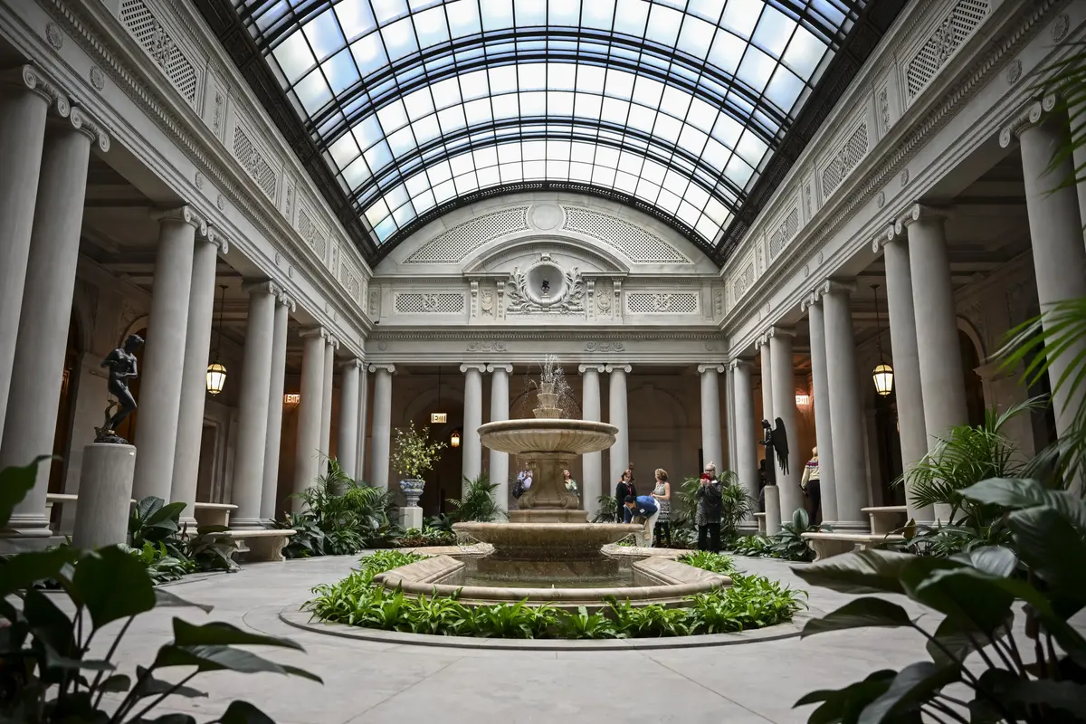 View of the garden Court at The Frick Collection press preview in New York City on March 25, 2025. (Angela Weiss/AFP via Getty Images)
