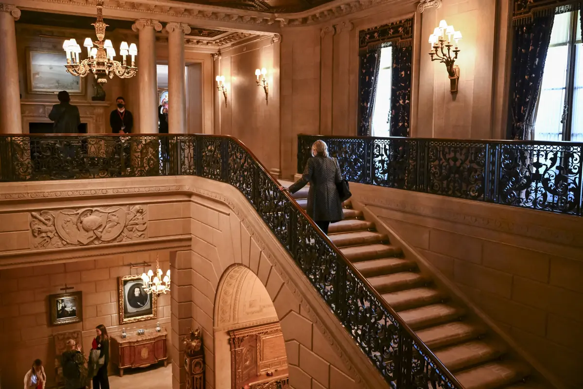 People attend The Frick Collection press preview in New York City on March 25, 2025. (Angela Weiss/AFP via Getty Images)