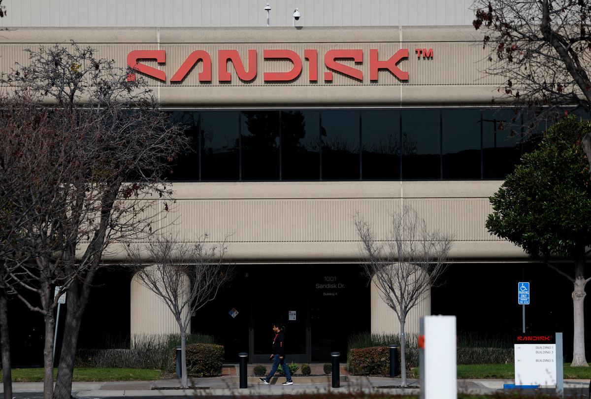 A view of SanDisk headquarters in Milpitas, Calif., on Jan. 30, 2026. (Justin Sullivan/Getty Images)
